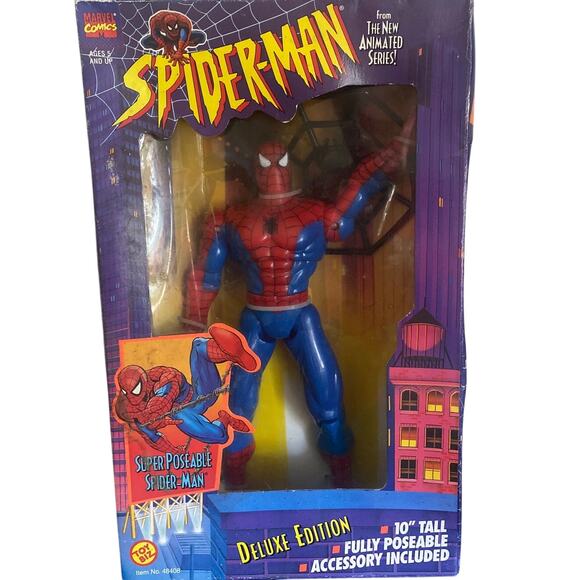 Vintage 1995 Toy Biz Marvel Comics Spider-Man Deluxe Edition Action Figure 10” - Picture 1 of 16